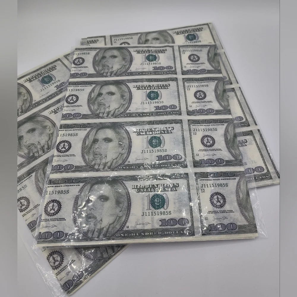 Jeffree Star Money Print Tissue Paper Set of Three (3) Sheets 29.5 x 19.8 Rare